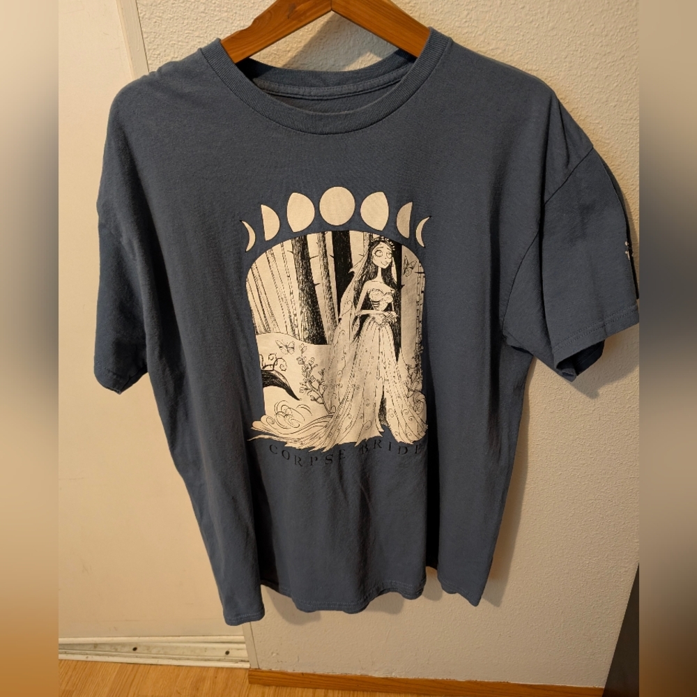 Tim Burton's The Corpse Bride Graphic‎ T-Shirt Blue Men's XL